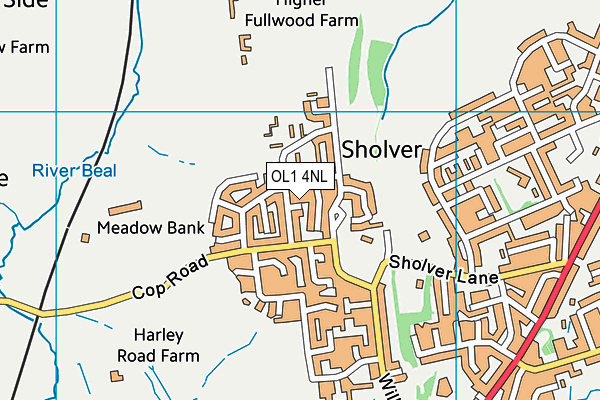 OL1 4NL map - OS VectorMap District (Ordnance Survey)