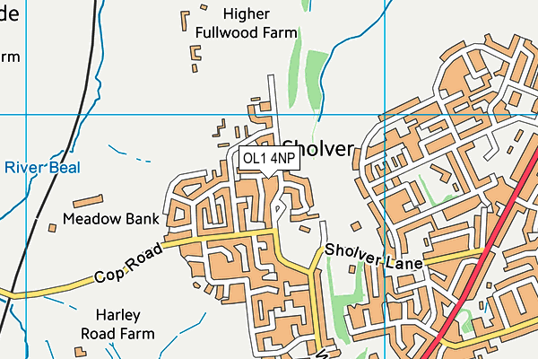 OL1 4NP map - OS VectorMap District (Ordnance Survey)