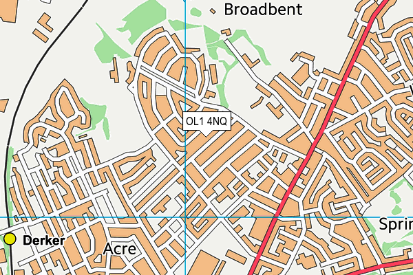 OL1 4NQ map - OS VectorMap District (Ordnance Survey)