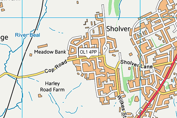 OL1 4PP map - OS VectorMap District (Ordnance Survey)