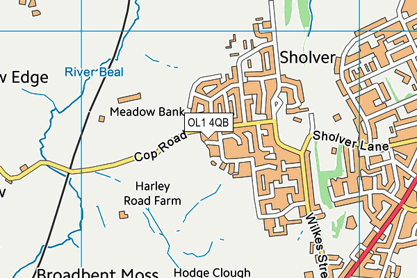 OL1 4QB map - OS VectorMap District (Ordnance Survey)