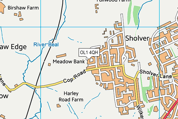 OL1 4QH map - OS VectorMap District (Ordnance Survey)