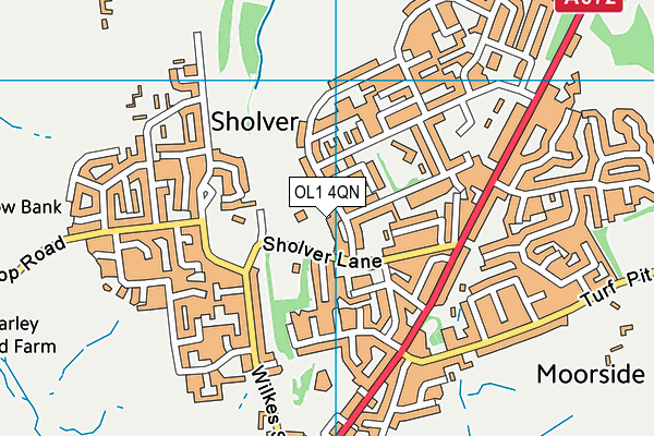 OL1 4QN map - OS VectorMap District (Ordnance Survey)