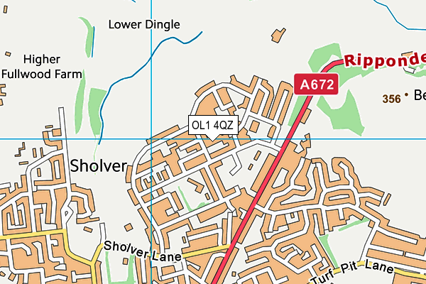 OL1 4QZ map - OS VectorMap District (Ordnance Survey)