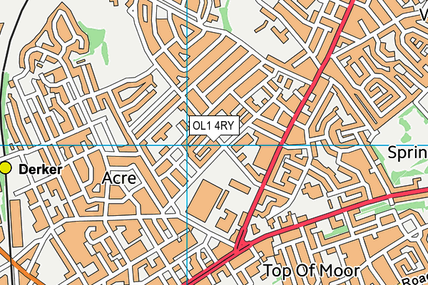 OL1 4RY map - OS VectorMap District (Ordnance Survey)