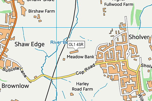 OL1 4SR map - OS VectorMap District (Ordnance Survey)