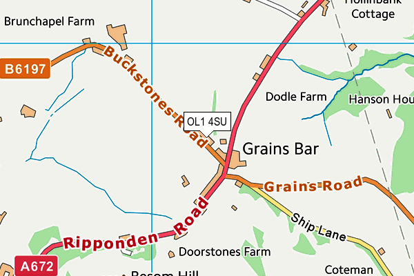 OL1 4SU map - OS VectorMap District (Ordnance Survey)