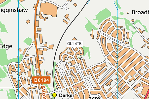 OL1 4TB map - OS VectorMap District (Ordnance Survey)
