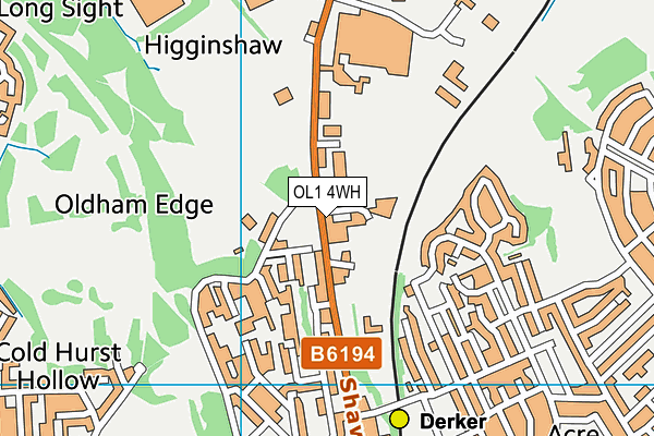 OL1 4WH map - OS VectorMap District (Ordnance Survey)