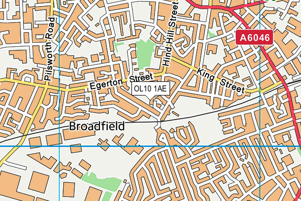 OL10 1AE map - OS VectorMap District (Ordnance Survey)