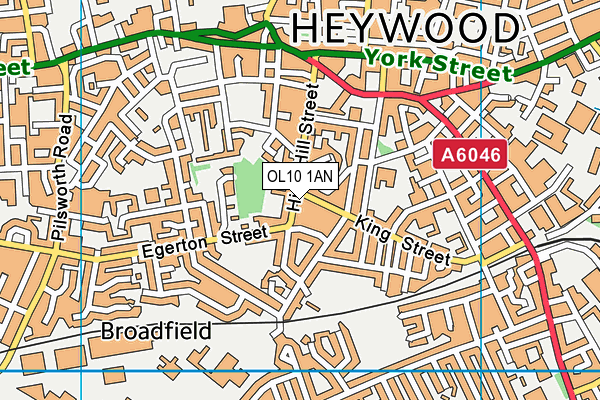 OL10 1AN map - OS VectorMap District (Ordnance Survey)