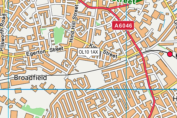 OL10 1AX map - OS VectorMap District (Ordnance Survey)