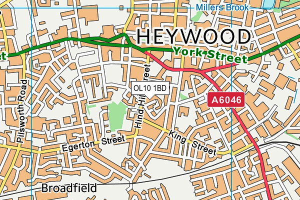 OL10 1BD map - OS VectorMap District (Ordnance Survey)