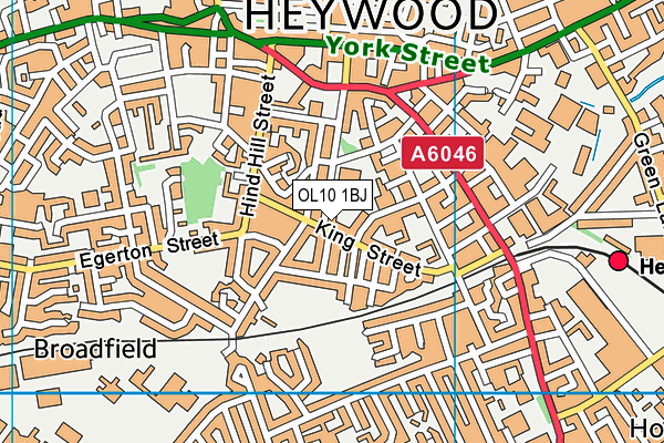 OL10 1BJ map - OS VectorMap District (Ordnance Survey)