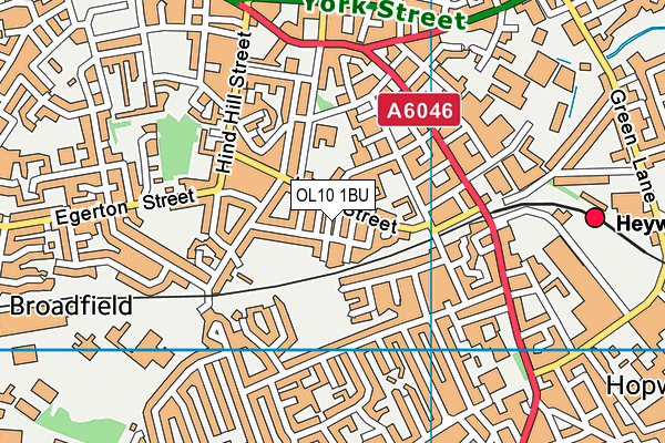 OL10 1BU map - OS VectorMap District (Ordnance Survey)