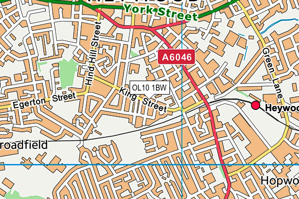 OL10 1BW map - OS VectorMap District (Ordnance Survey)