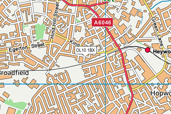 OL10 1BX map - OS VectorMap District (Ordnance Survey)