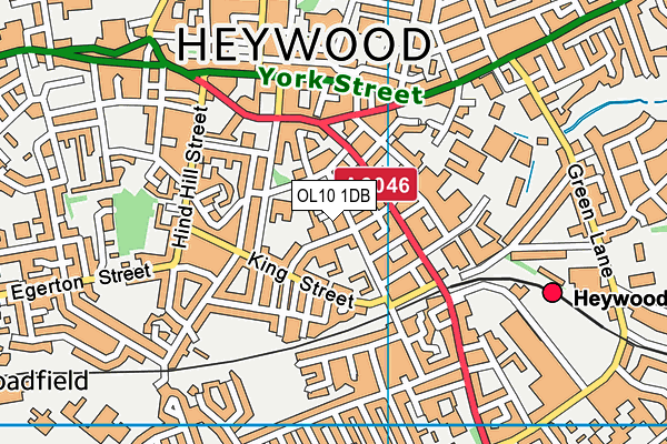 OL10 1DB map - OS VectorMap District (Ordnance Survey)