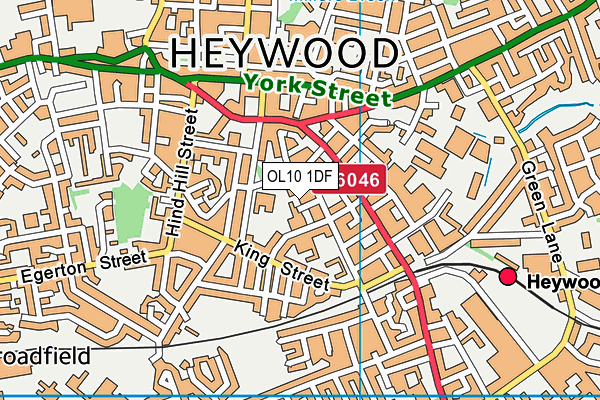 OL10 1DF map - OS VectorMap District (Ordnance Survey)