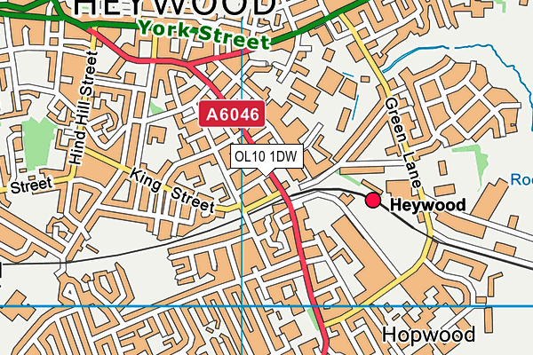 OL10 1DW map - OS VectorMap District (Ordnance Survey)