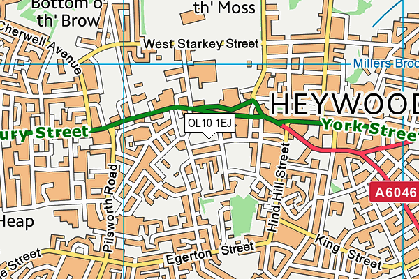 OL10 1EJ map - OS VectorMap District (Ordnance Survey)