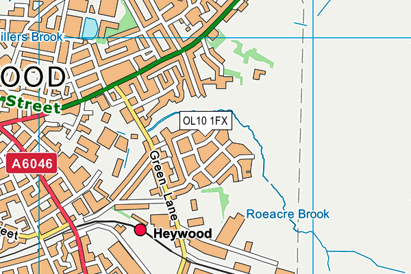 OL10 1FX map - OS VectorMap District (Ordnance Survey)