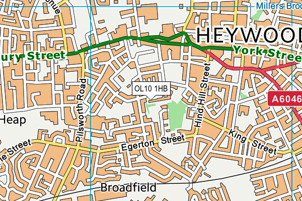 OL10 1HB map - OS VectorMap District (Ordnance Survey)