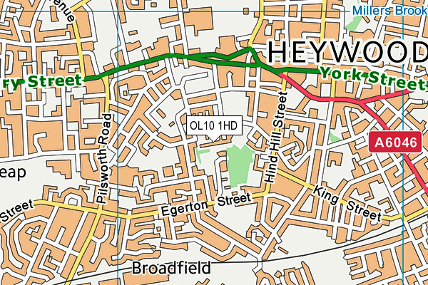 OL10 1HD map - OS VectorMap District (Ordnance Survey)