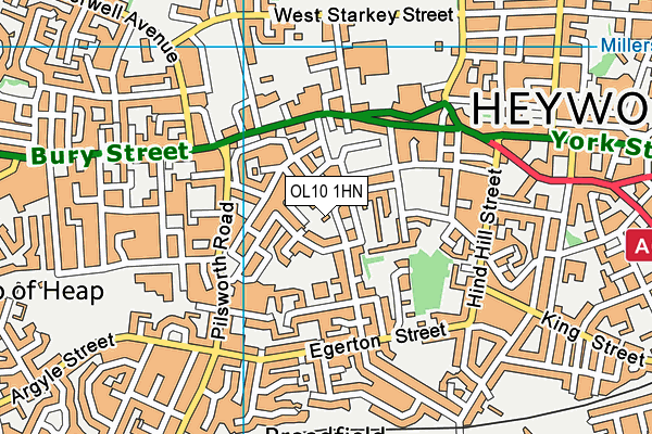 OL10 1HN map - OS VectorMap District (Ordnance Survey)