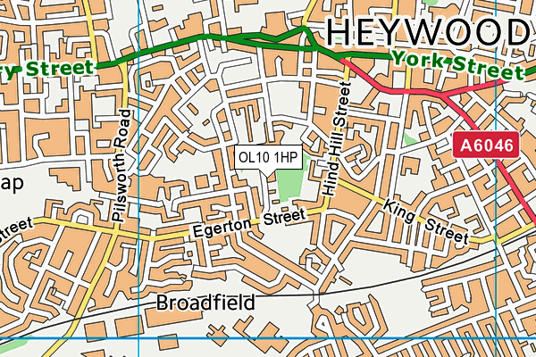 OL10 1HP map - OS VectorMap District (Ordnance Survey)