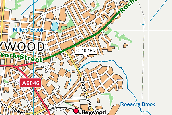 OL10 1HQ map - OS VectorMap District (Ordnance Survey)