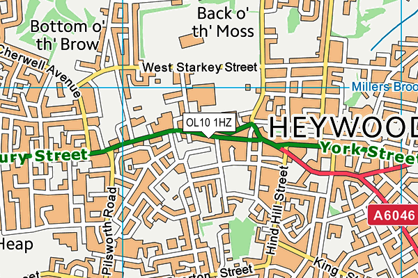 OL10 1HZ map - OS VectorMap District (Ordnance Survey)