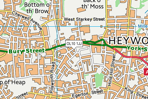 OL10 1JJ map - OS VectorMap District (Ordnance Survey)