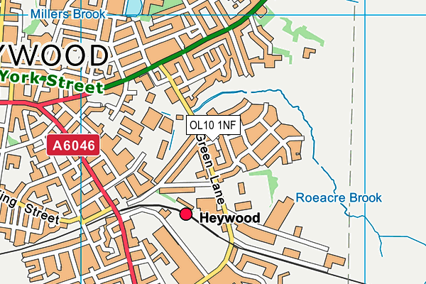 OL10 1NF map - OS VectorMap District (Ordnance Survey)