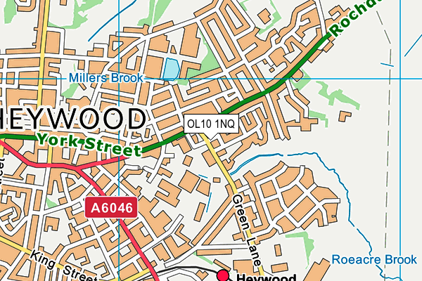 OL10 1NQ map - OS VectorMap District (Ordnance Survey)