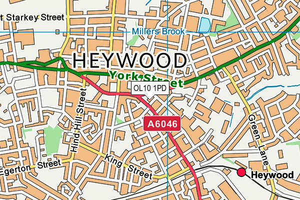 OL10 1PD map - OS VectorMap District (Ordnance Survey)