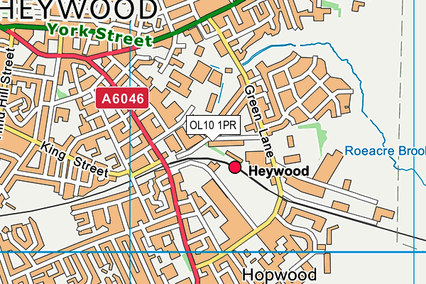 OL10 1PR map - OS VectorMap District (Ordnance Survey)