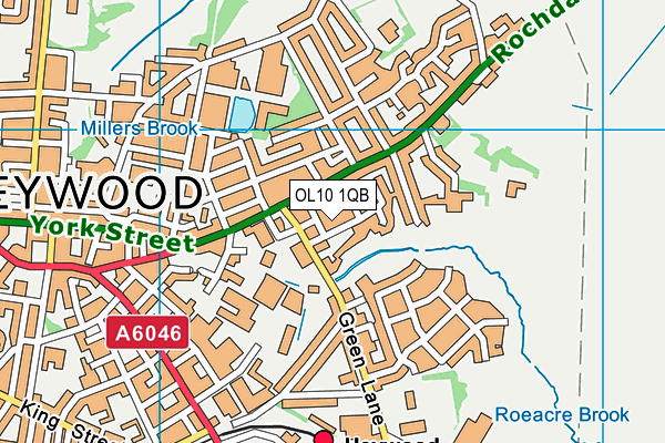 OL10 1QB map - OS VectorMap District (Ordnance Survey)