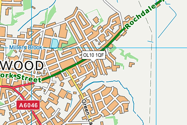 OL10 1QF map - OS VectorMap District (Ordnance Survey)