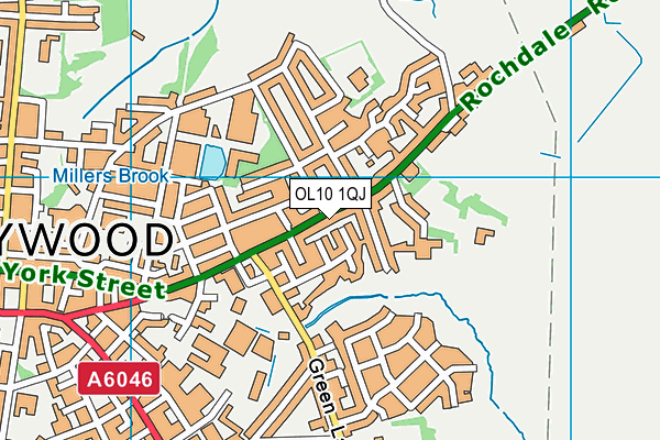 OL10 1QJ map - OS VectorMap District (Ordnance Survey)