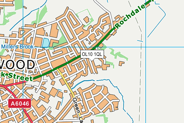 OL10 1QL map - OS VectorMap District (Ordnance Survey)