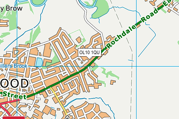 OL10 1QU map - OS VectorMap District (Ordnance Survey)