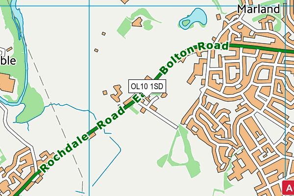 OL10 1SD map - OS VectorMap District (Ordnance Survey)