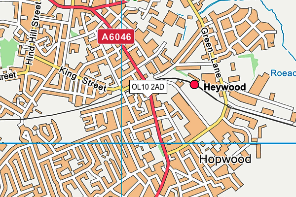 OL10 2AD map - OS VectorMap District (Ordnance Survey)