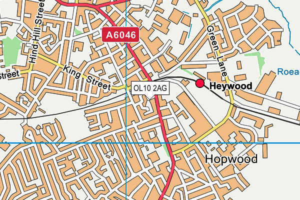 OL10 2AG map - OS VectorMap District (Ordnance Survey)