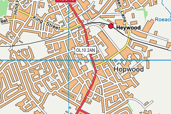 OL10 2AN map - OS VectorMap District (Ordnance Survey)