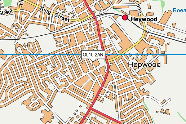 OL10 2AR map - OS VectorMap District (Ordnance Survey)