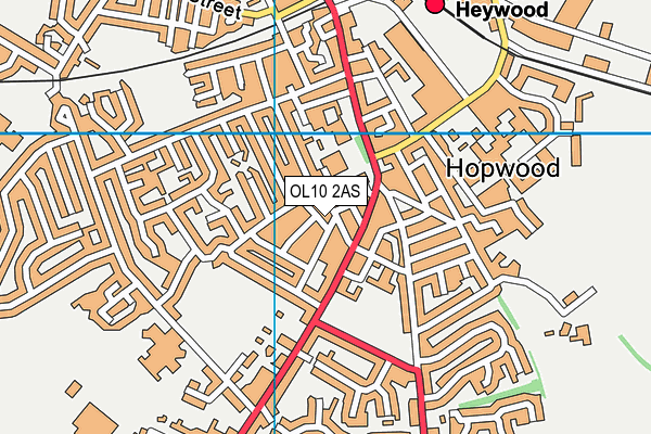 OL10 2AS map - OS VectorMap District (Ordnance Survey)