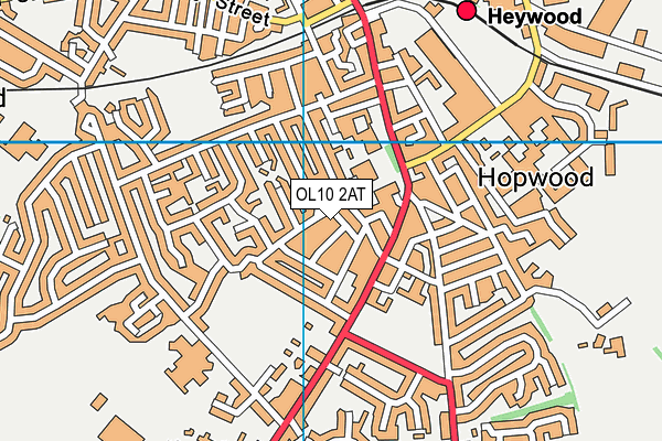 OL10 2AT map - OS VectorMap District (Ordnance Survey)
