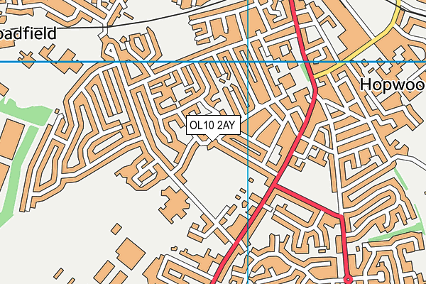 OL10 2AY map - OS VectorMap District (Ordnance Survey)